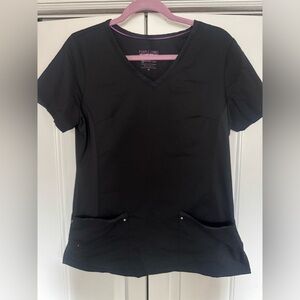 Women's Purple Label by Healing Hands Black Scrub Top